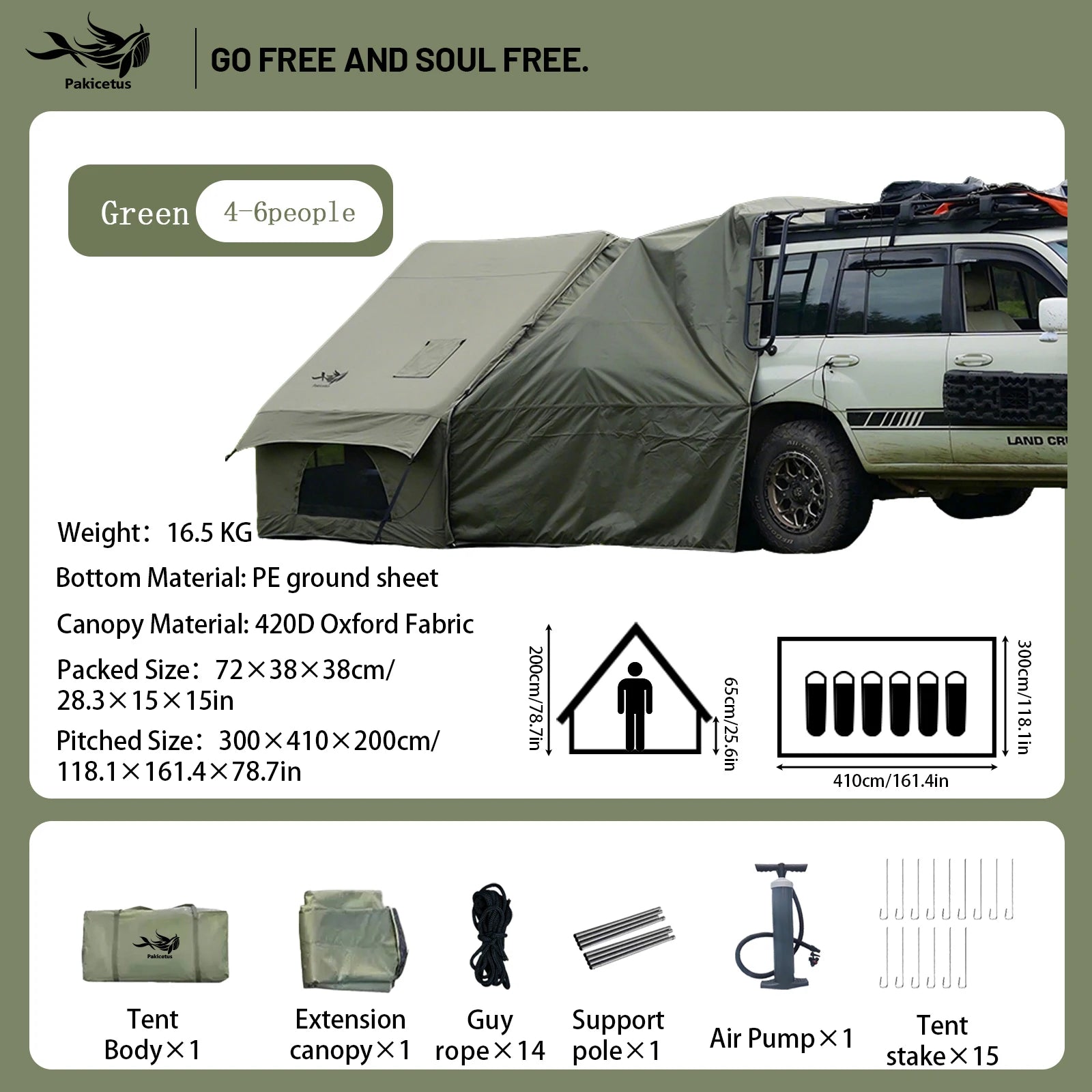 Pakicetus Quick Setup Inflatable Camping Tent