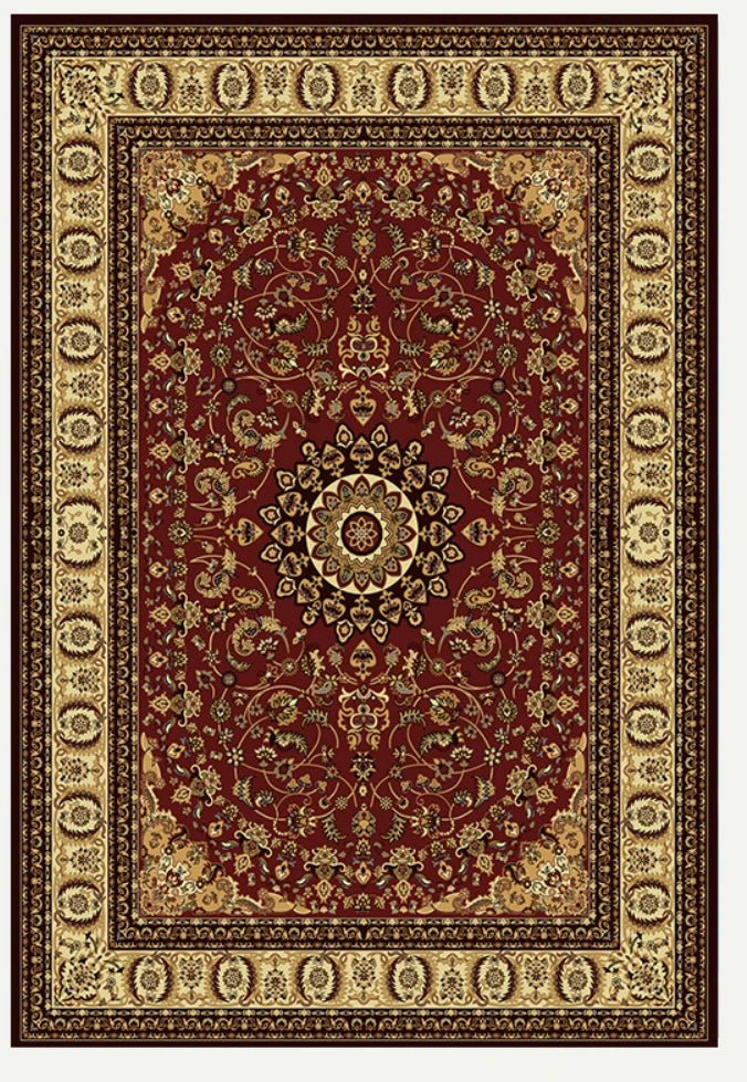 Red Turkish Vintage Design Carpet for Living Room Bedroom Floor Rug Boho Washable Themed Decor Floor Mat Kitchen table floor mat