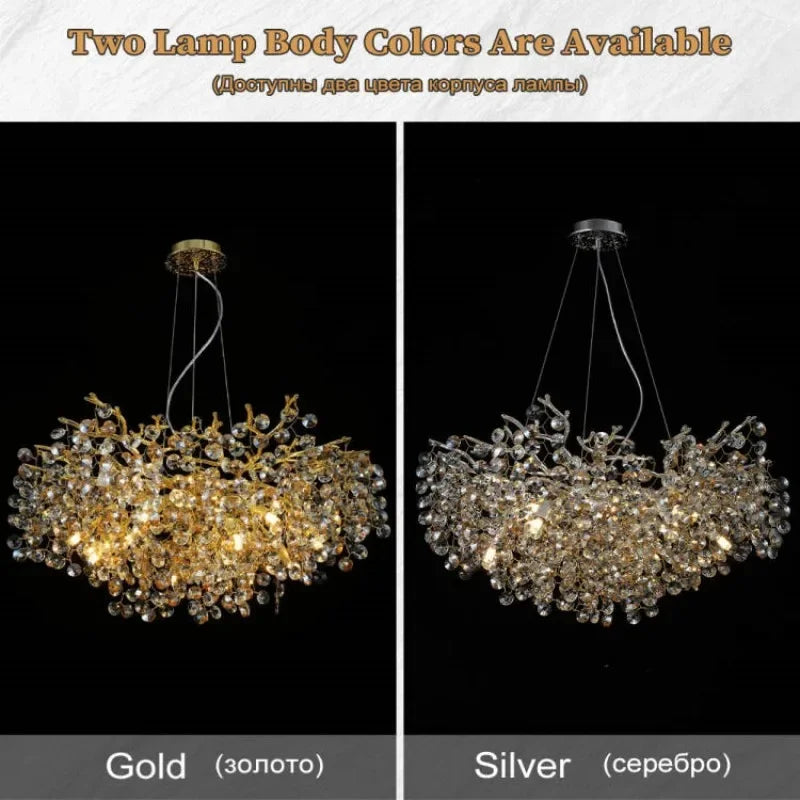 Chrome Crystal Branch Chandelier