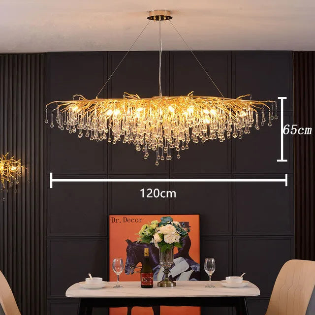 Nordic Luxury Gold LED Crystal Chandelier
