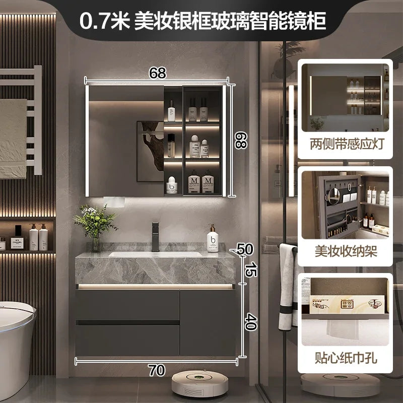 Bathroom Vanity Cabinet, Sink, Organizer Storage, Mirror