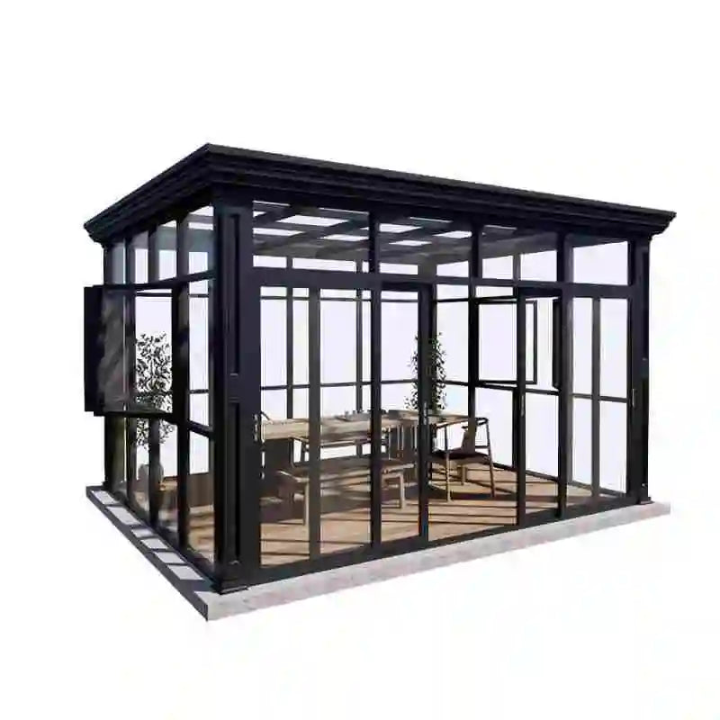 Aluminum Glass Sunroom Structure Outdoor Patio Enclosure Kit Four Season Living Room Extension Tempered Glass Sunroom