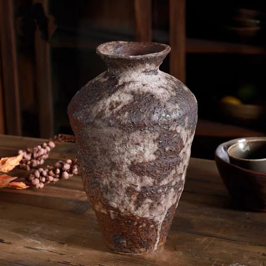 Pottery Pot Vase Retro Zen Tea Room Dining Table Ornaments