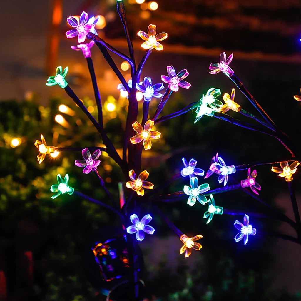 Solar powered tree branch cherry blossom lamp,