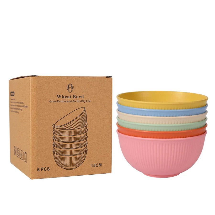 Wheat Straw Dinnerware Set Eco-friendly Safety Plates Cups Bowels, Tableware Set for Outdoor Camping