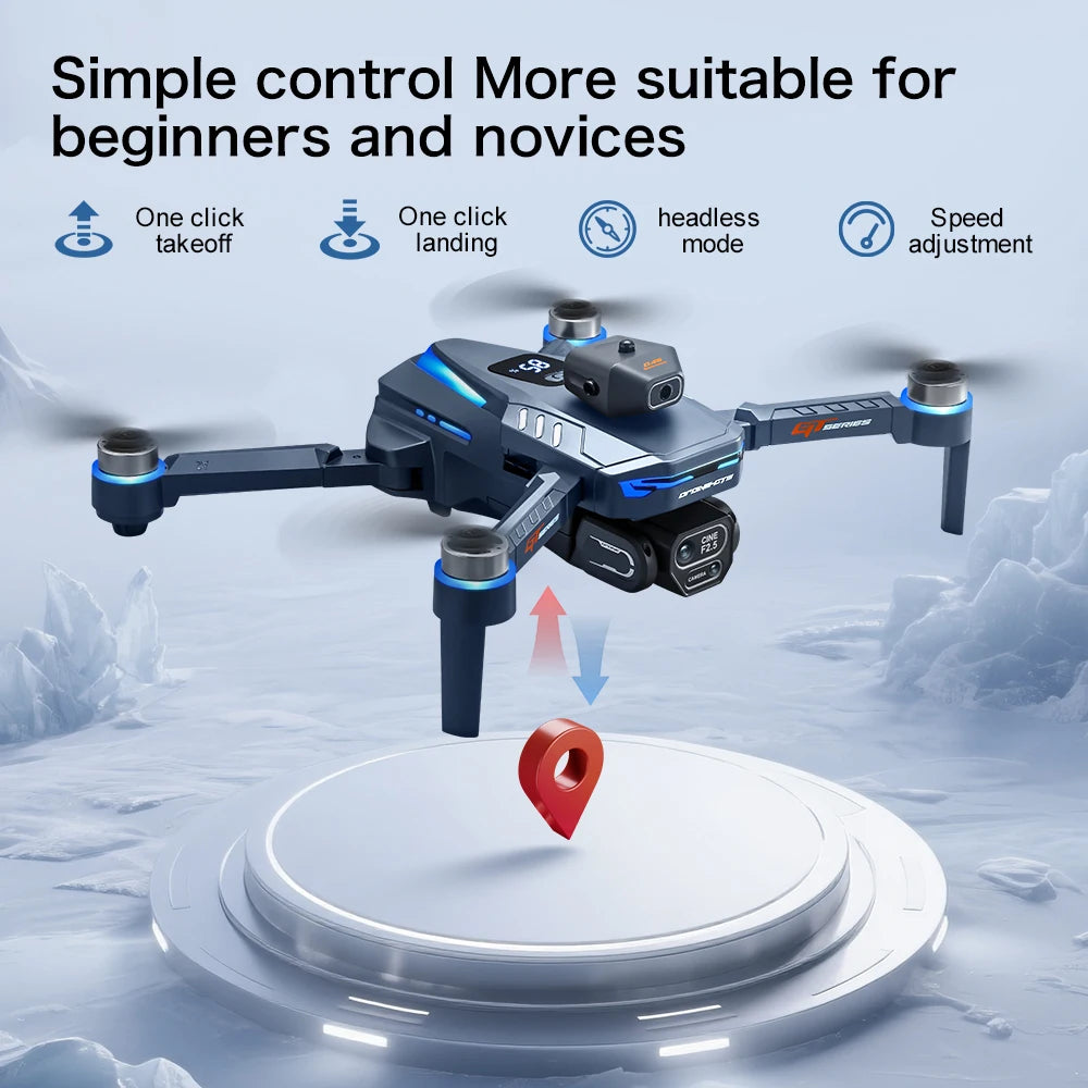 Original GT8 Drone, 4K 8K Professional Camera Obstacle Avoidance FPV Foldable RC Drone with Large Screen, Remote Control