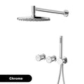 Minimalist Brown Brass Wall Mounted Rainfall Bathroom Shower System Double Handle Hot Cold Mixer Tap Adjustable Water Flo