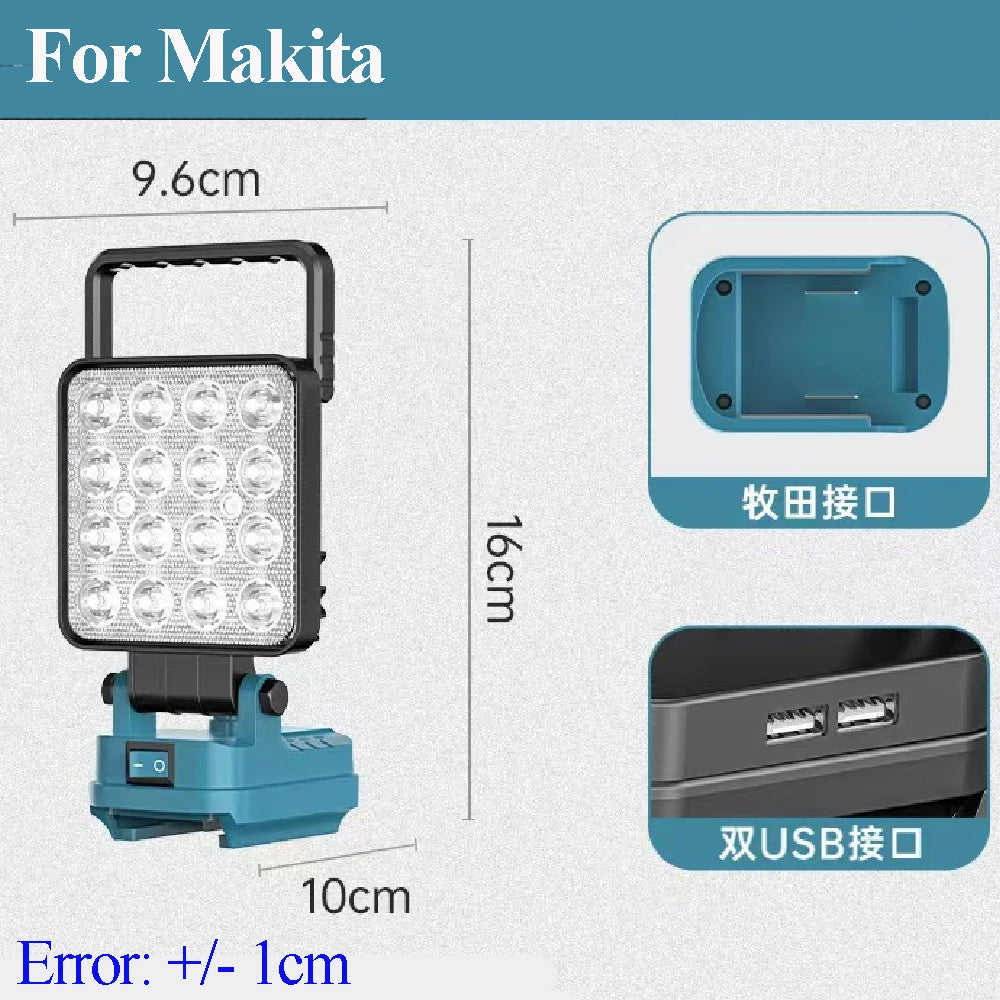LED 18V Work Light for Makita, for DeWalt, For Milwaukee, for Ryobi