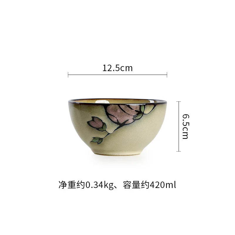 Hand Drawn Mulan Ceramic Plates, Fish Plates, Soup Bowls, Baking Pans, Rice Bowls, Snacks, Creative Retro Round Tableware