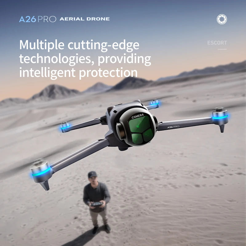 Original A26 Pro GPS Drone 4K HD Excellent Imaging Flagship Triple Camera FPV Brushless Obstacle Avoidance Foldable Quadcopter