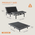 JHK Electric Queen Size Bed Ergonomic Adjustable Bed Frame with Wireless Remote Zero Gravity Bed with 2 USB Ports