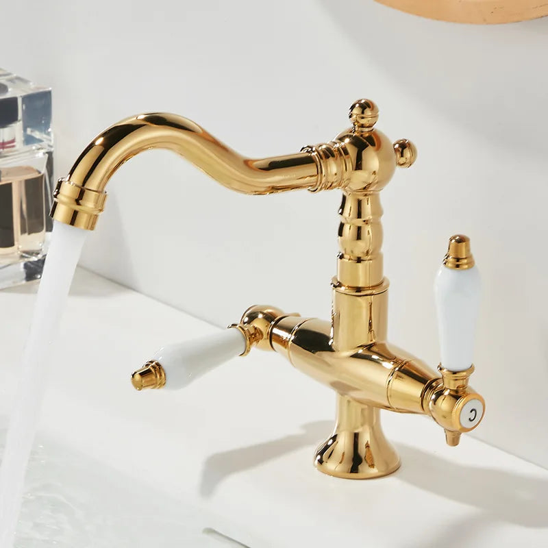 Basin Faucets, Gold Brass Bathroom Faucets