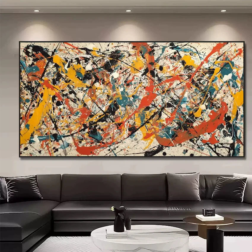 Large Home Decor Art Copy Pollock Oil Paintings