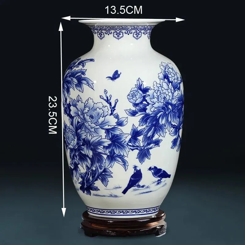 Bone China Flower Vase, Home Decor, Chinese Tradition Vases for Flowers, Ceramic Vase Decoration Home, Living Room