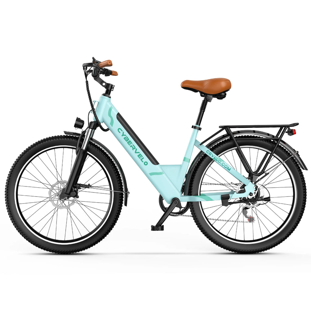 Cybervelo 1000W Peak 26" Electric Bike Adults 80Miles, Removable Battery, 7-Speed Ebike