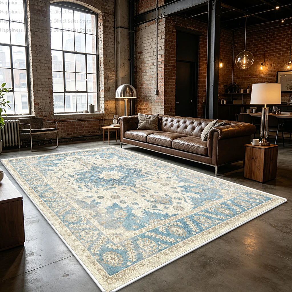 Retro Light Colored Living Room Persian Rug Bedroom Aesthetic Large Area Antiskid Washable Carpet Soft Fluffy Lounge Floor Mats