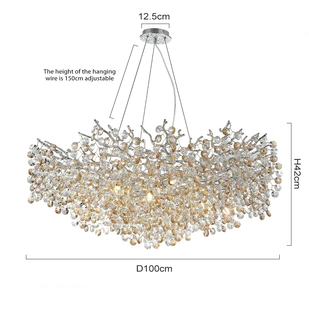 Chrome Crystal Branch Chandelier