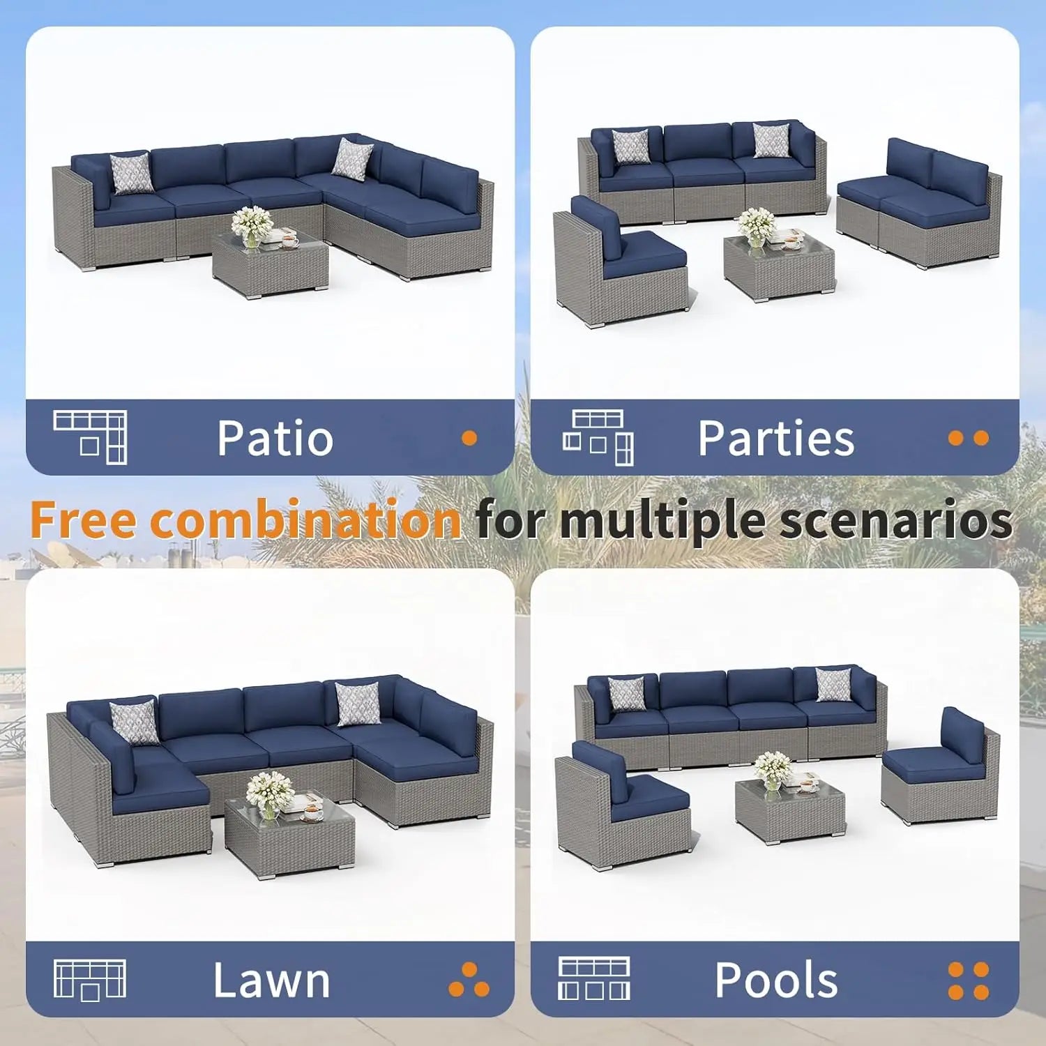 7-Piece Outdoor Patio Furniture Set