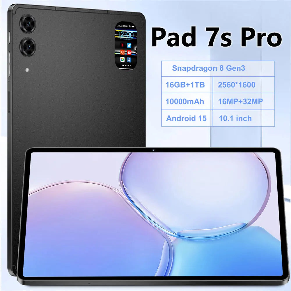 2026 Pad 7s Pro Tablet 16GB+1TB 10000mAh Battery 10.1 inch Android 15 Tablets PC Global Version 5G WIFI Dual SIM Tab For Kids