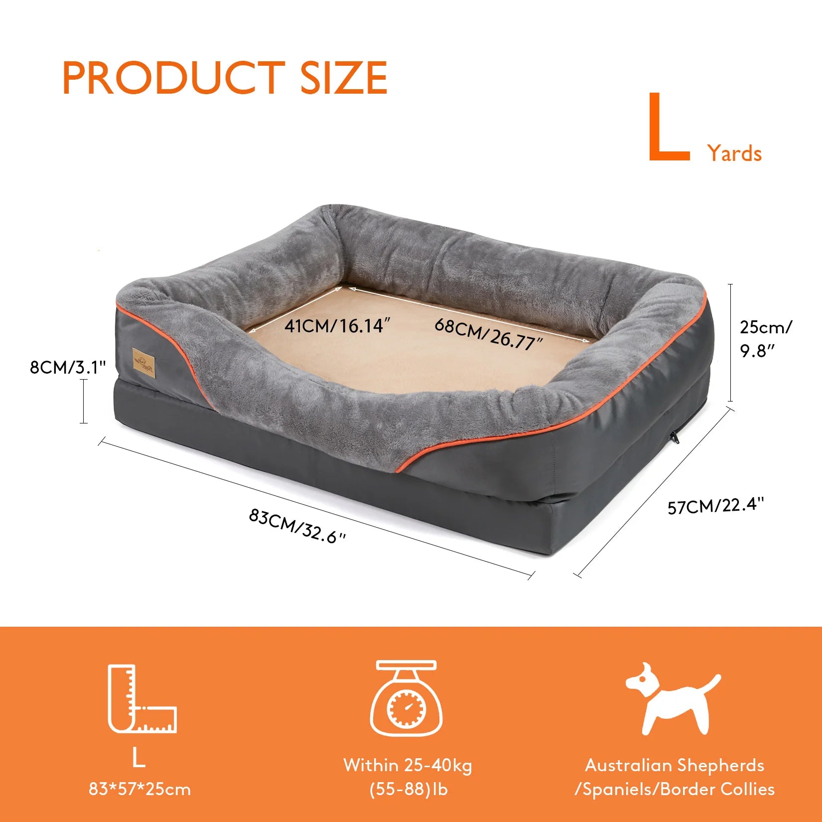 Large Soft Anti-Allergy Warm Fleece Dog Bed with Removable Washable Cover