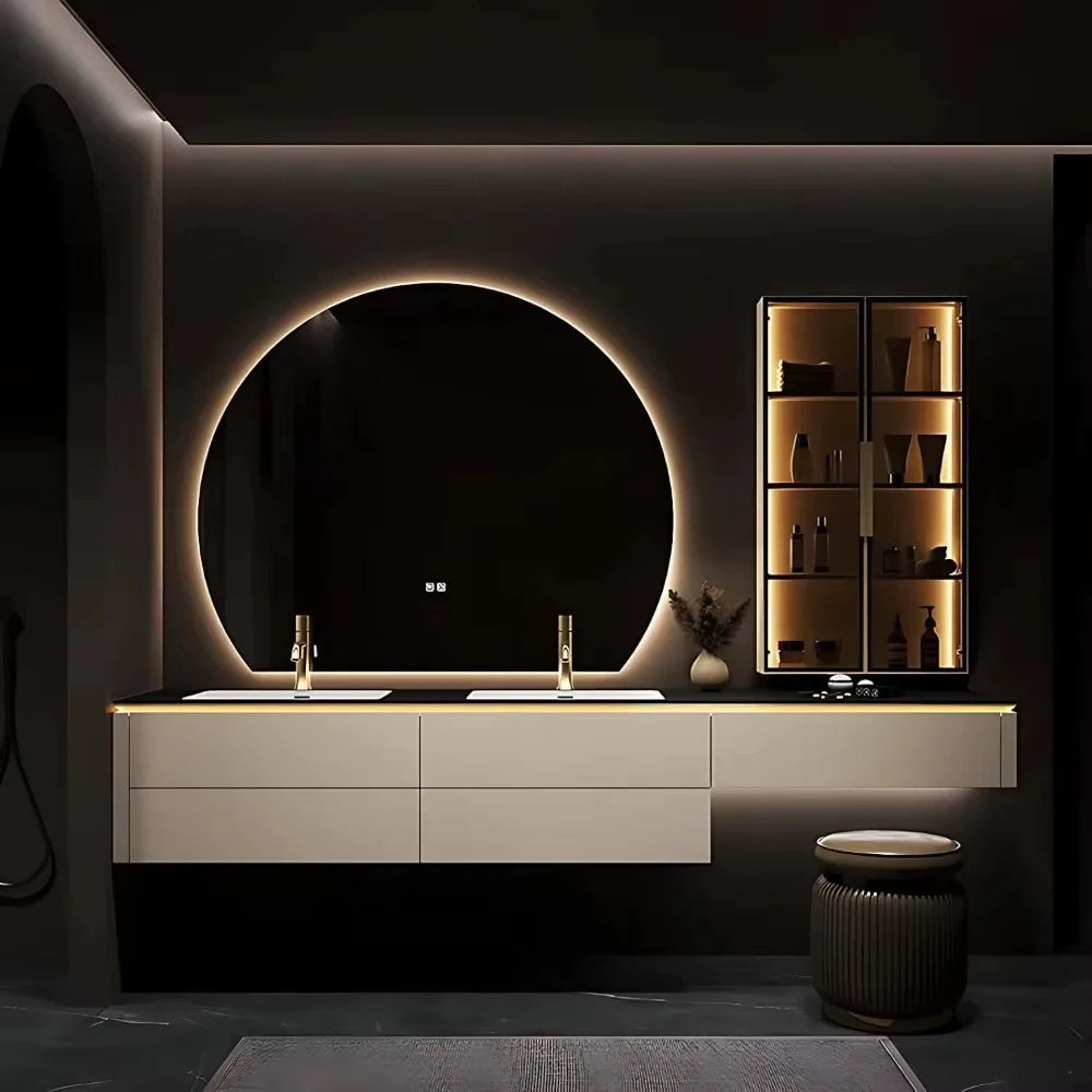 Solid Wood Bathroom Vanity with Sink and Mirror